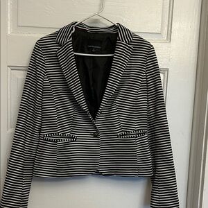Cynthia Rowley Women's Striped Blazer - Black and White